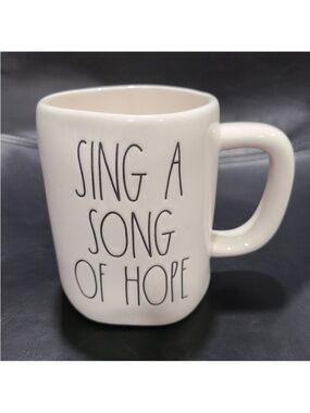 Rae Dunn Cream Mug "SING A SONG OF HOPE"